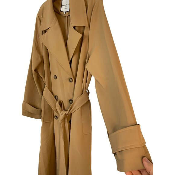 Bagatelle Collection Womens Double-Breast Knit Camel Trench Coat 2X RX10638 EUC - Picture 7 of 11